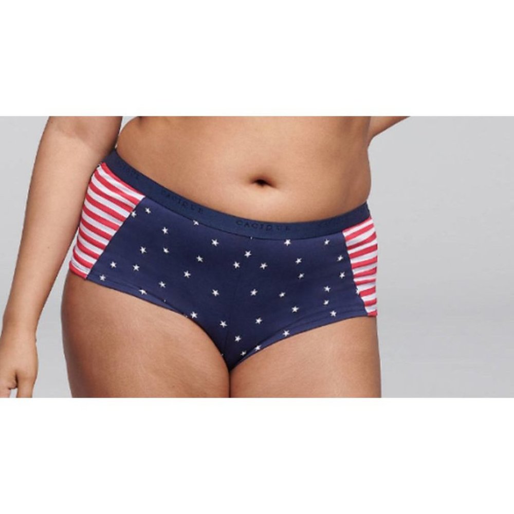NEW Lane Bryant Cacique Cotton Boyshort Panty Stars & Stripes 18/20
